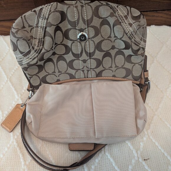 Coach Tan khaki signature C soho hobo bag 10602 y2k - Picture 12 of 12